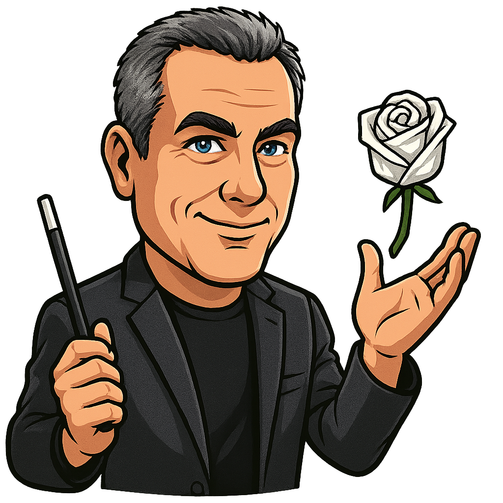 Mo Magic caricature logo